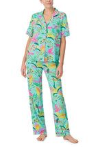 A lady wearing Arizona Long Pj Set In Crocodile Cove