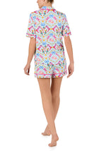 A lady wearing Aspen Knit Pj Set In Western Charm print