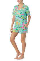 A lady wearing Arizona Short Pj Set In Crocodile Cove