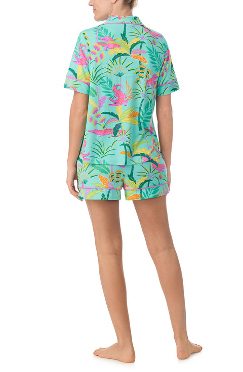 A lady wearing Arizona Short Pj Set In Crocodile Cove