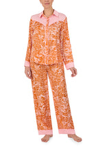 A lady wearing Dolly Woven Pj Set In Blushing Zebra print