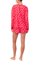 A lady wearing Lorena Knit Short Pj Set In Heartbreaker print