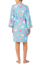 A lady wearing Clara Knit Robe In Lasson In Love