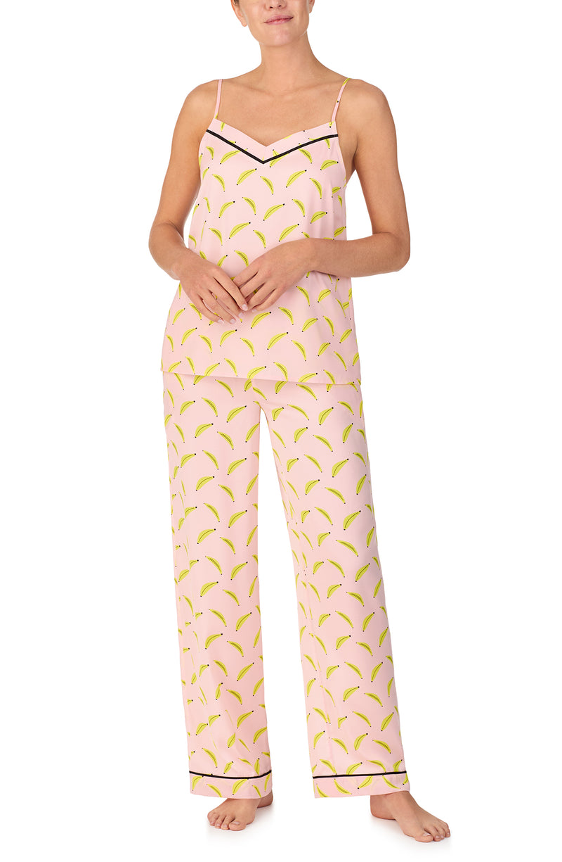 A lady wearing Gabriella Pj Set In Banana Split