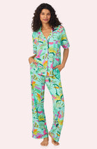 A lady wearing Arizona Long Pj Set In Crocodile Cove