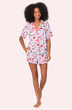 A lady wearing Aspen Pj Set In Date Night