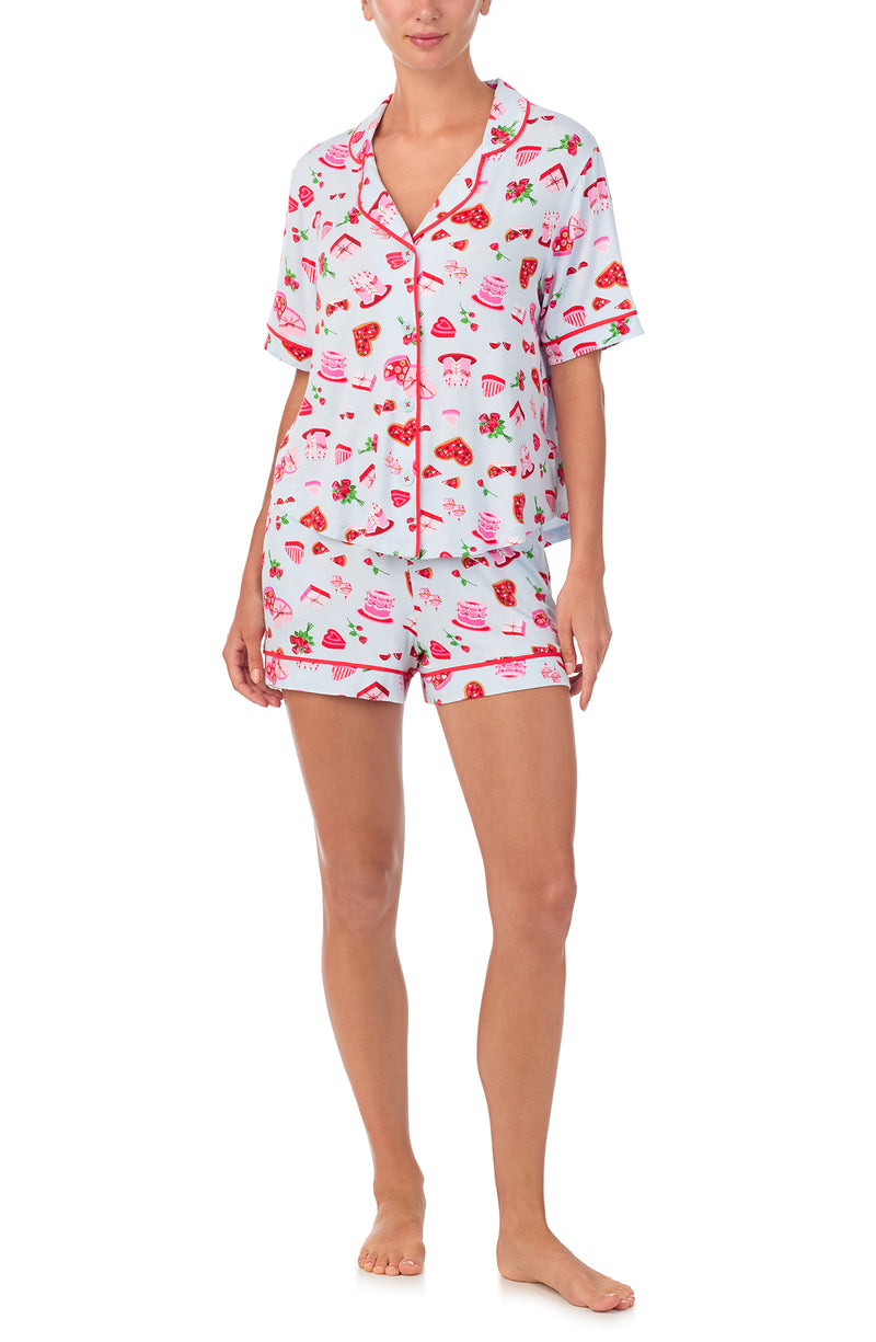 A lady wearing Aspen Pj Set In Date Night