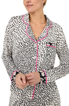 A lady wearing long sleeve Charlotte Knit Pj Set In Spot On print